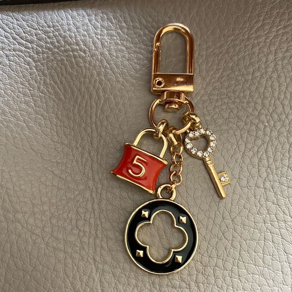Mini padlock key purse charm